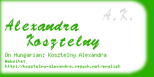 alexandra kosztelny business card